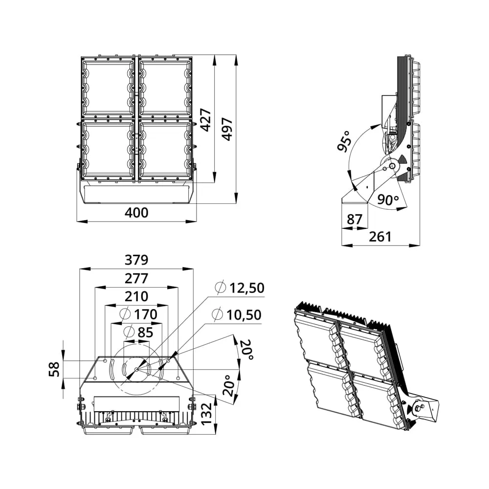 Plaza U 320 CRI70 4000К 5°