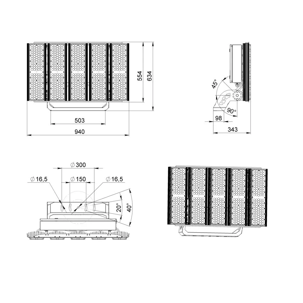 Plaza 1660 L V Box CRI95 5700К 45° OD