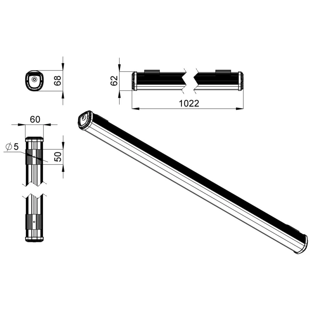 Promline Optima 30 1000мм CRI80 5000К Опал