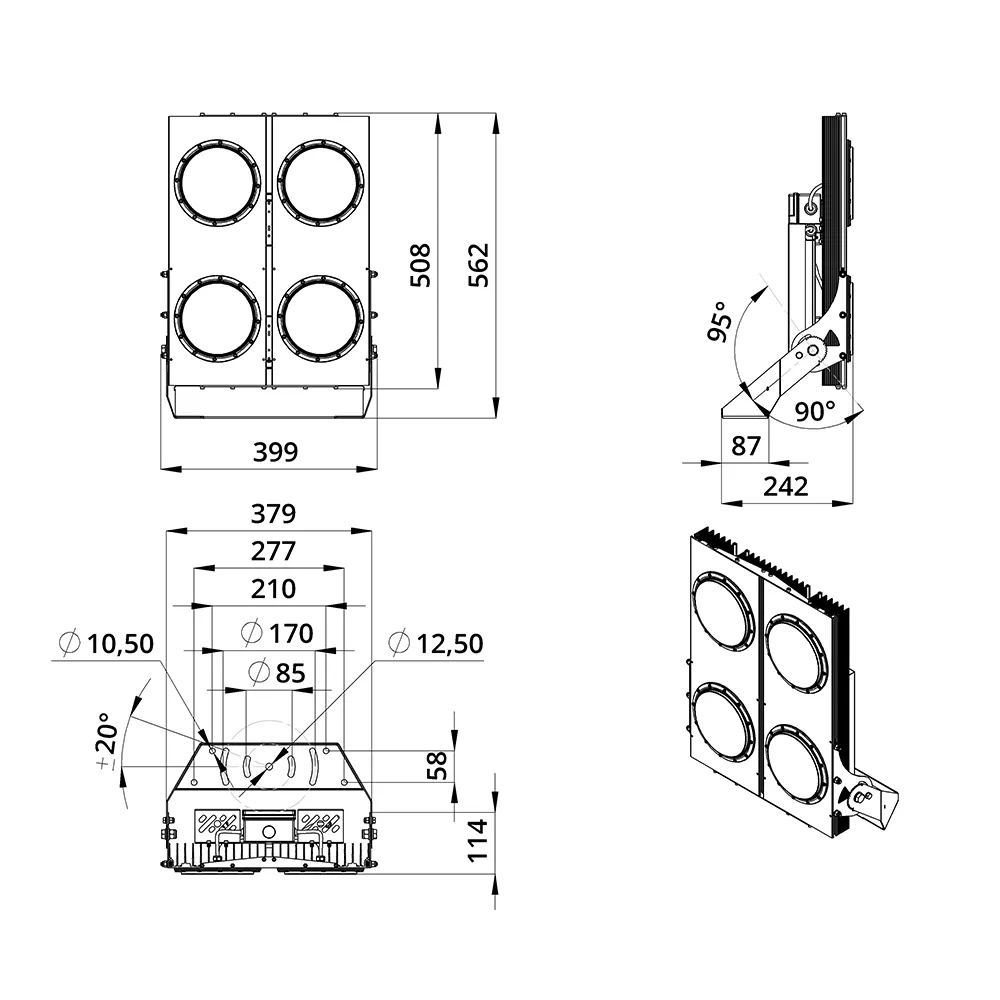 Plaza D 500 CRI70 4000К 20°