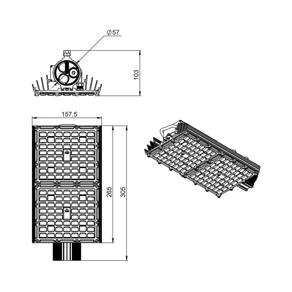 Highway v2 ML ЭС 100 CRI70 3000К 135х55°