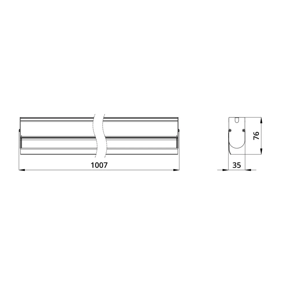 Modern ISV Optic 12 1000мм (12Вт/м) 48В DC CRI80 3000К 70° (Профиль, козырек)