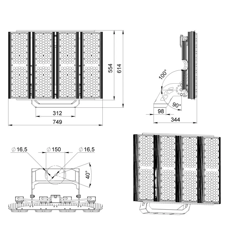Plaza 1600 L V CRI70 5000К 85° OD