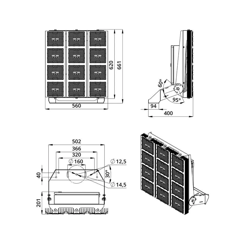 Plaza S 1000 Box CRI70 3000К 155х70°