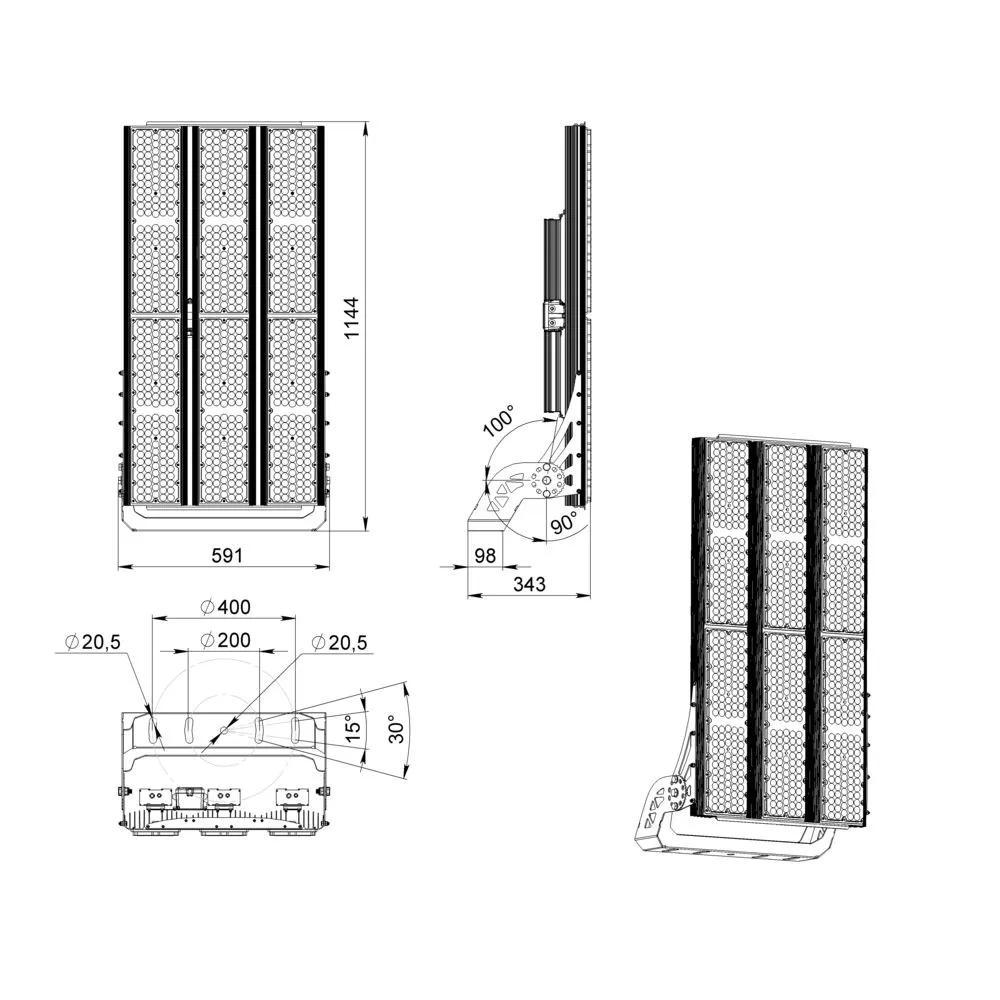 Plaza 2000 L V CRI70 3000К 80х30° OD