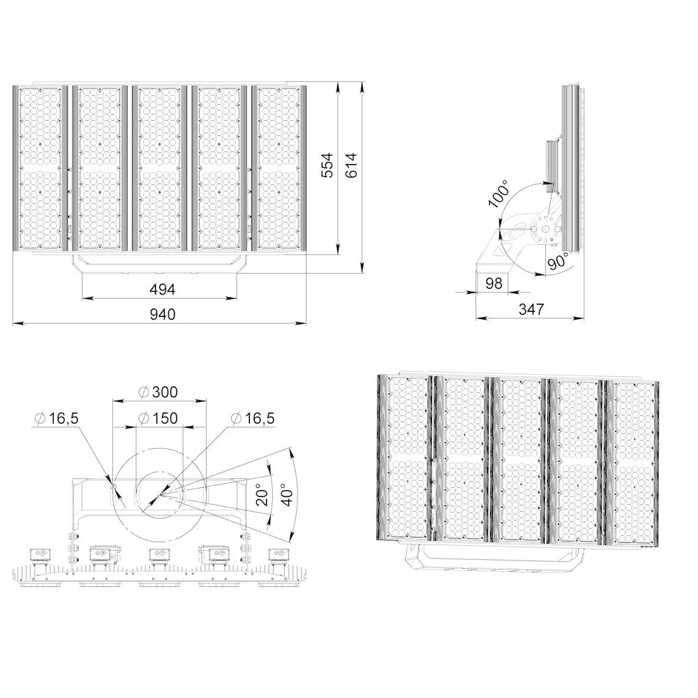Plaza 1250 L V CRI95 5700К 90°