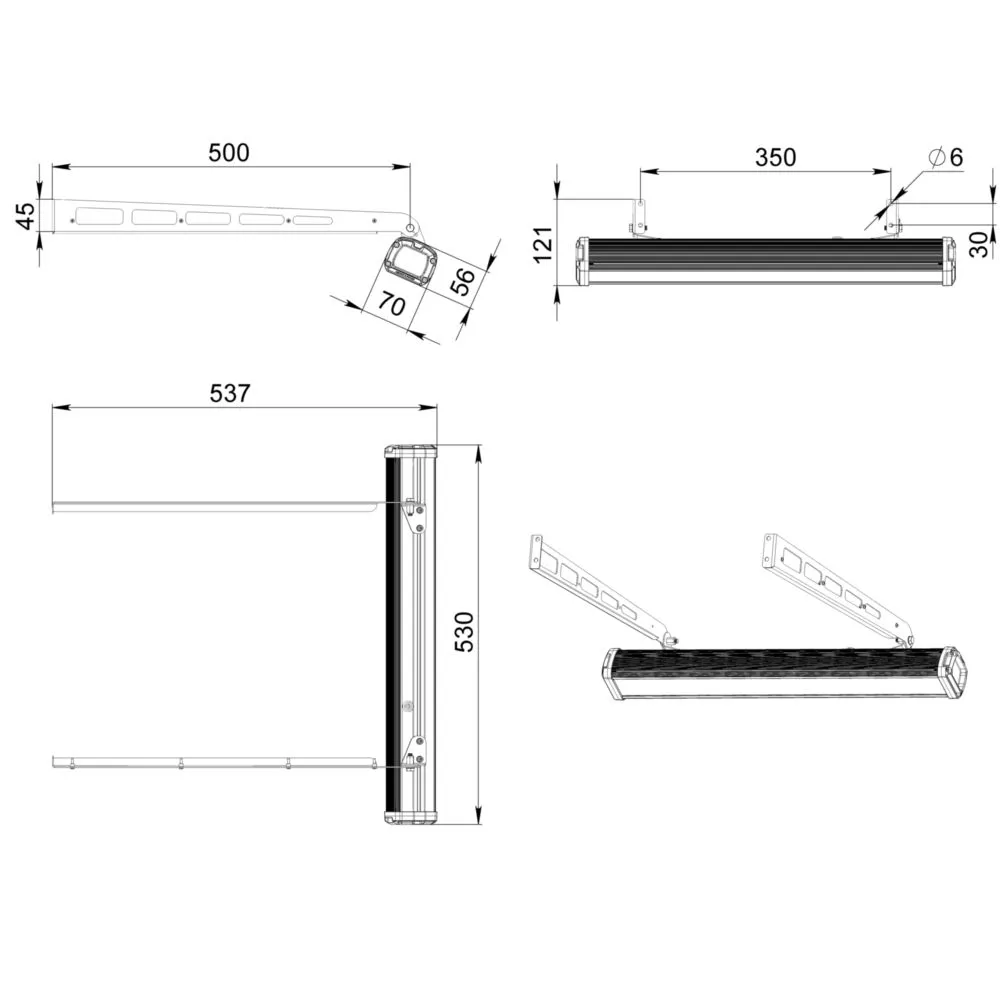 Promline Compact 10 500мм CRI80 3000К Опал Классная доска