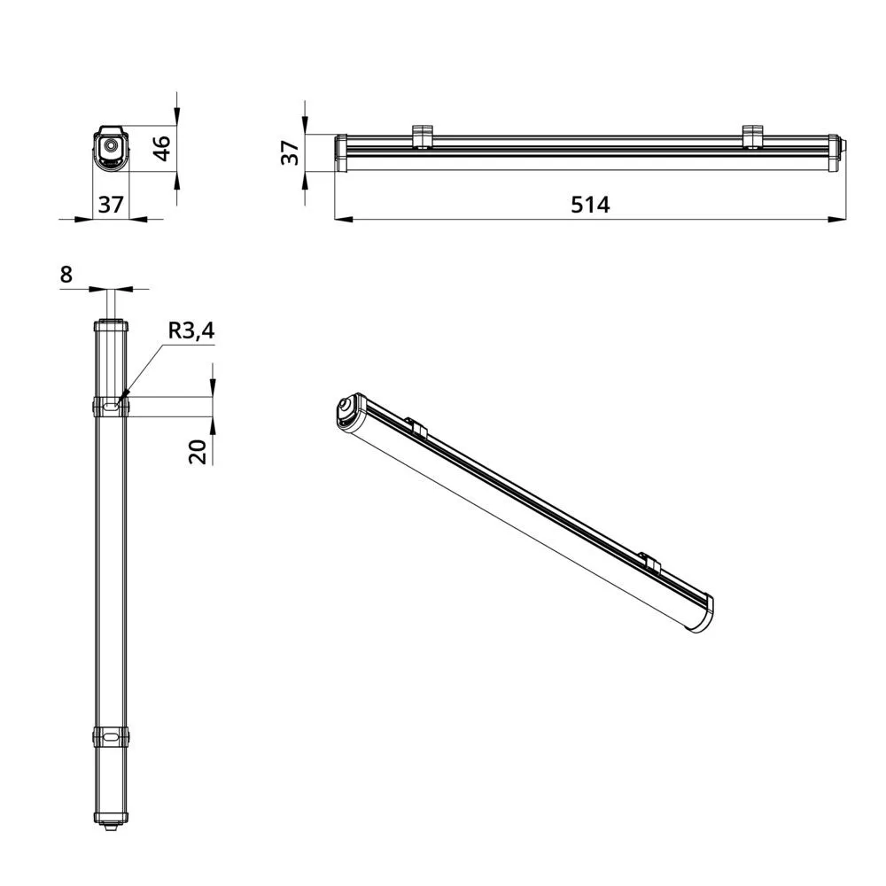 Promline Slim 15 500мм CRI70 4000К Опал