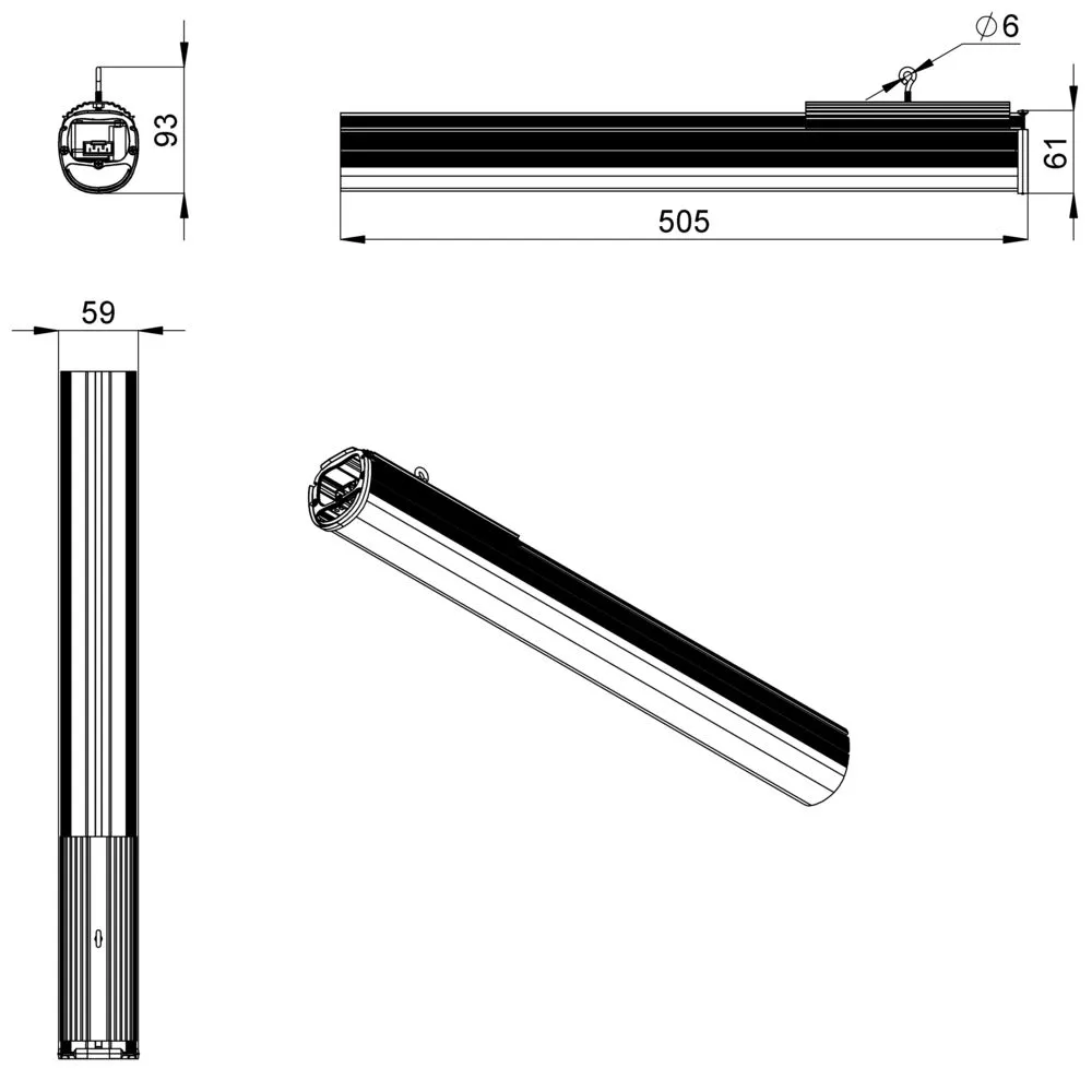 Promline Optima SL 20 500мм (40Вт/м) CRI80 3000К Опал