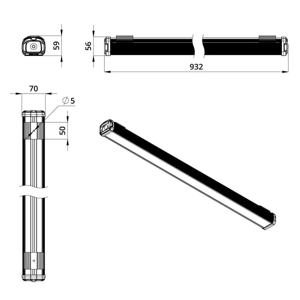 Promline Compact 30 900мм CRI70 3000К Опал