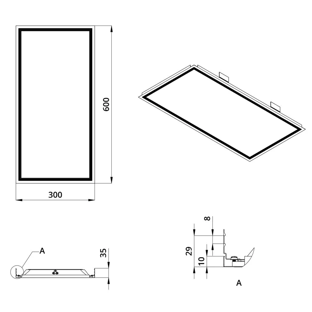 Office Comfort S Clip-In 10 IP40 CRI90 5000К Опал 600х300х35мм