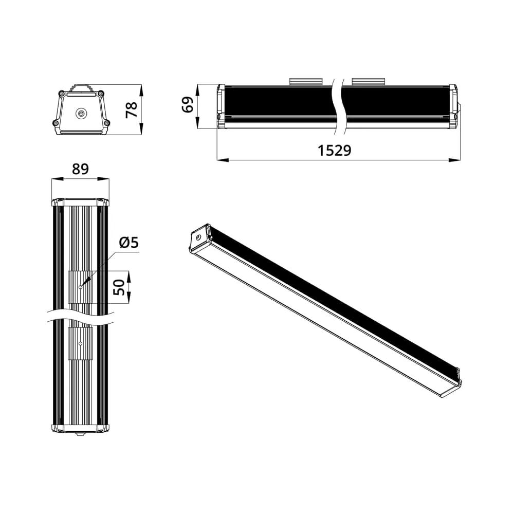 Promline 60 1500мм CRI70 5000К Опал