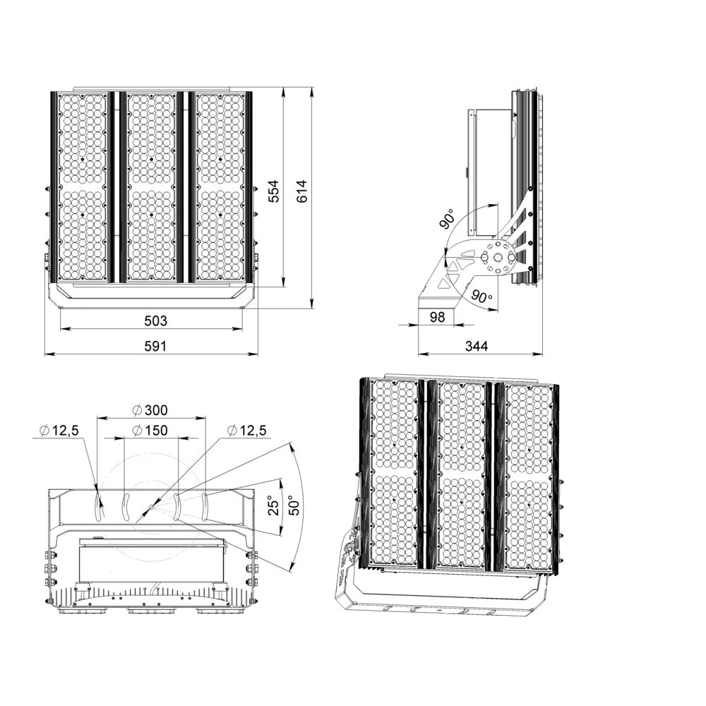 Plaza 1000 L V Box CRI95 5700К 75х50° OD