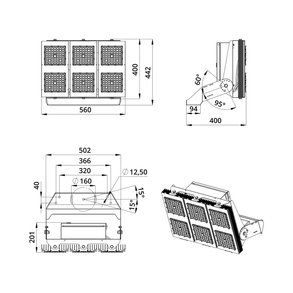 Plaza S 600 Box CRI70 4000К 135х55°