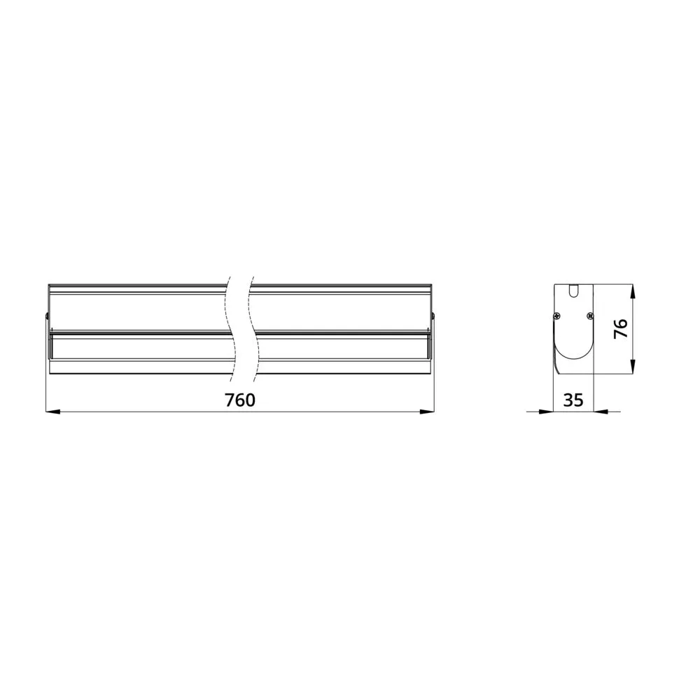 Modern ISV Optic 12 750мм (16Вт/м) 48В DC CRI80 4000К 15° (Профиль, козырек)