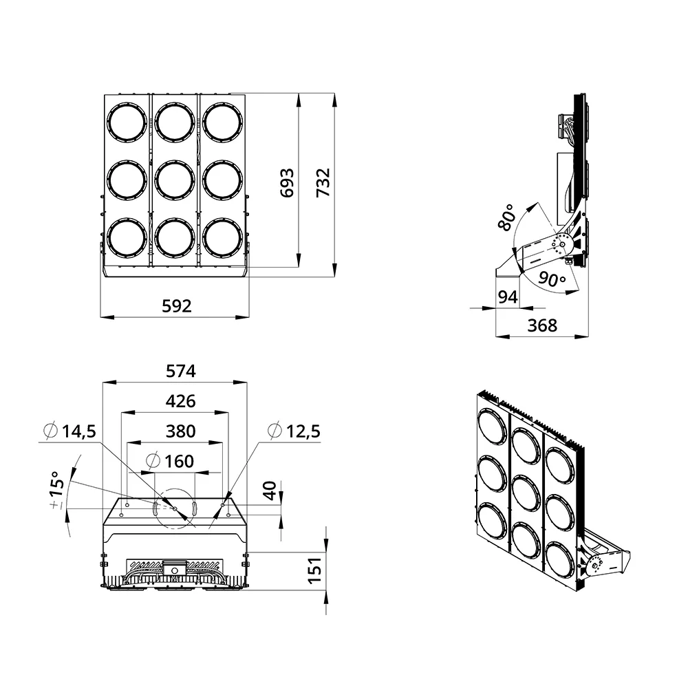 Plaza D 1000 CRI70 5000К 35°