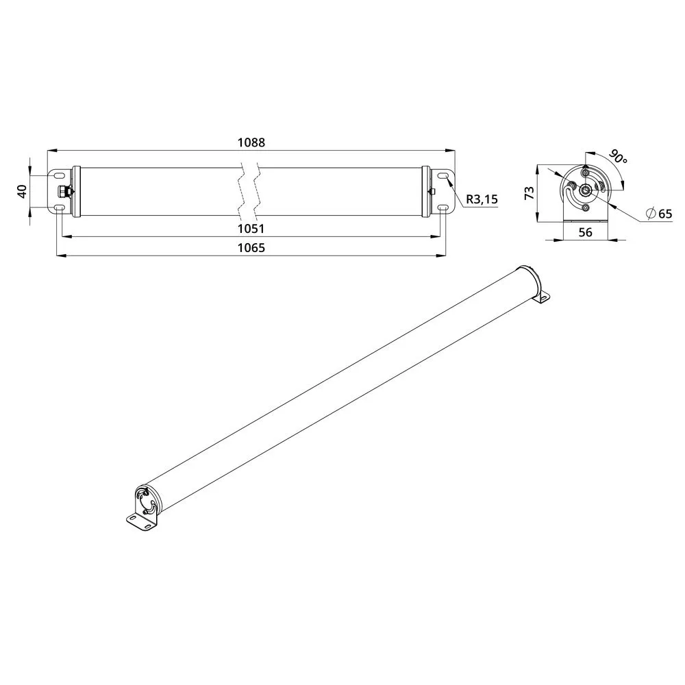 L-bar 50 1090мм 5000К Прозрачный