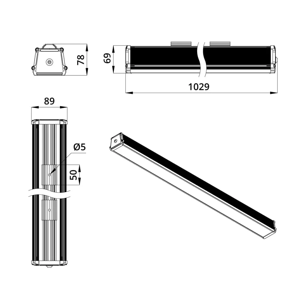 Promline 60 1000мм CRI70 3000К Опал