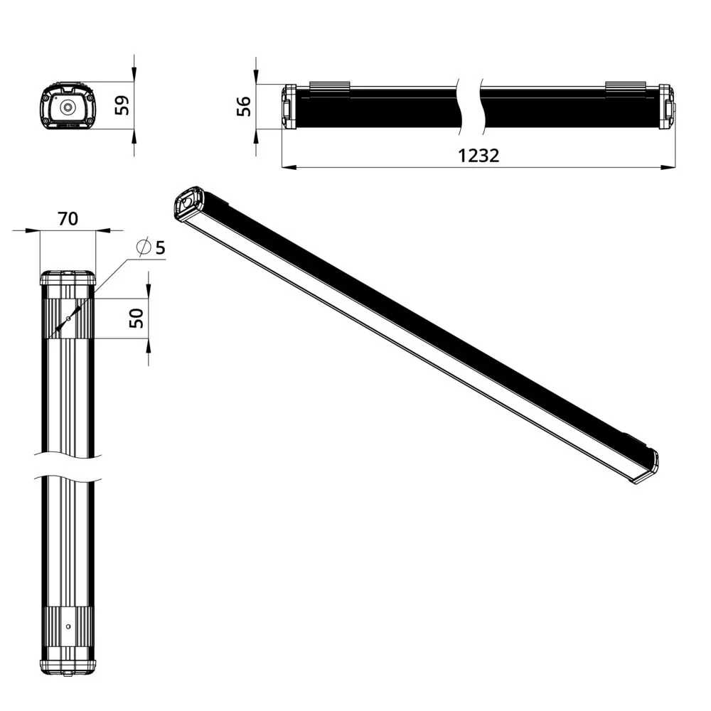 Promline Compact 35 1200мм CRI70 5000К Прозрачный