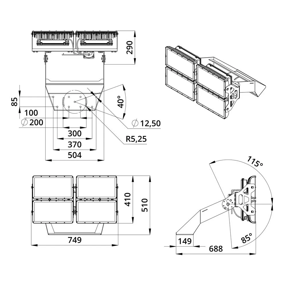 Plaza 800 X Optima CRI70 5000К 45°