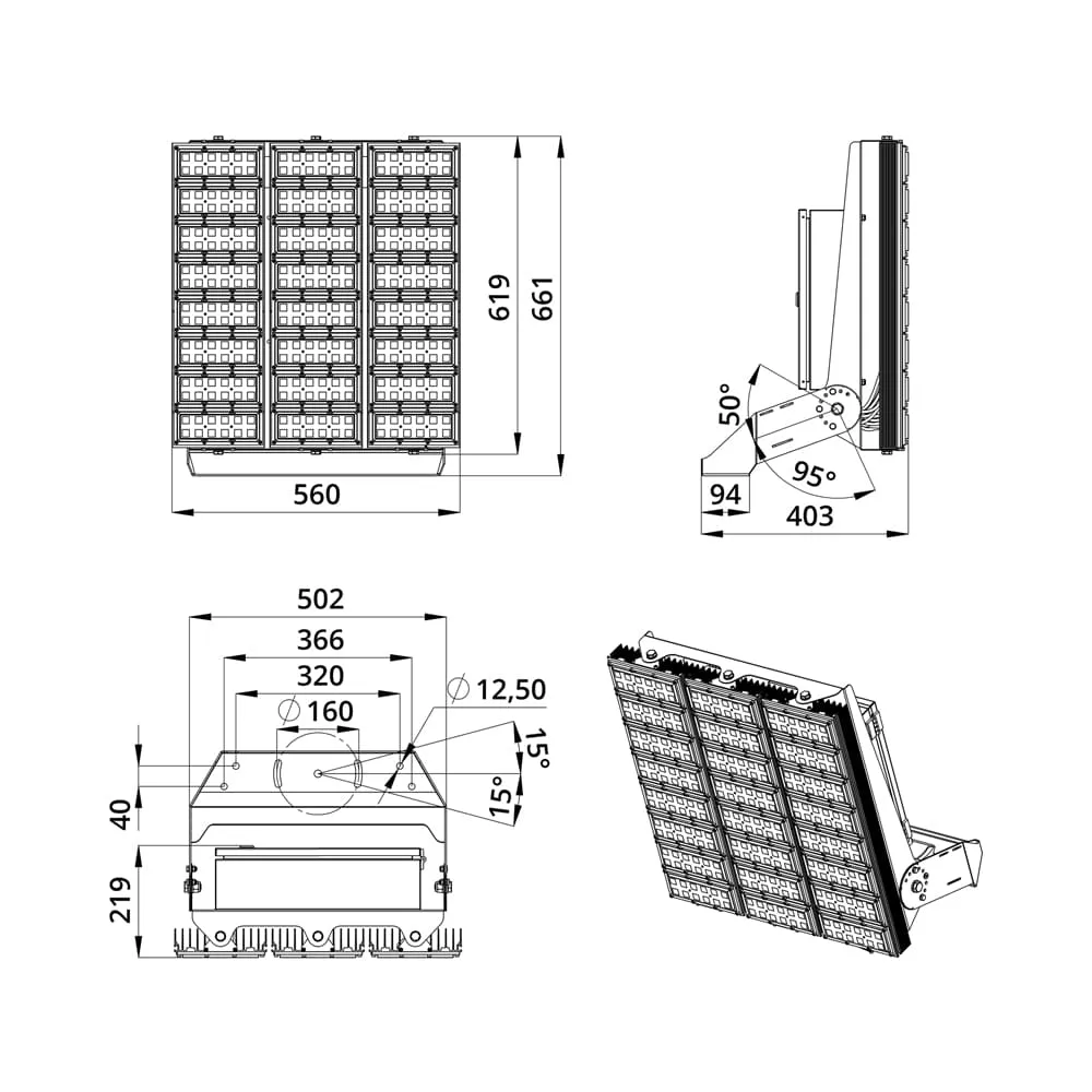 Plaza S 1000 Box CRI70 5000К 60°