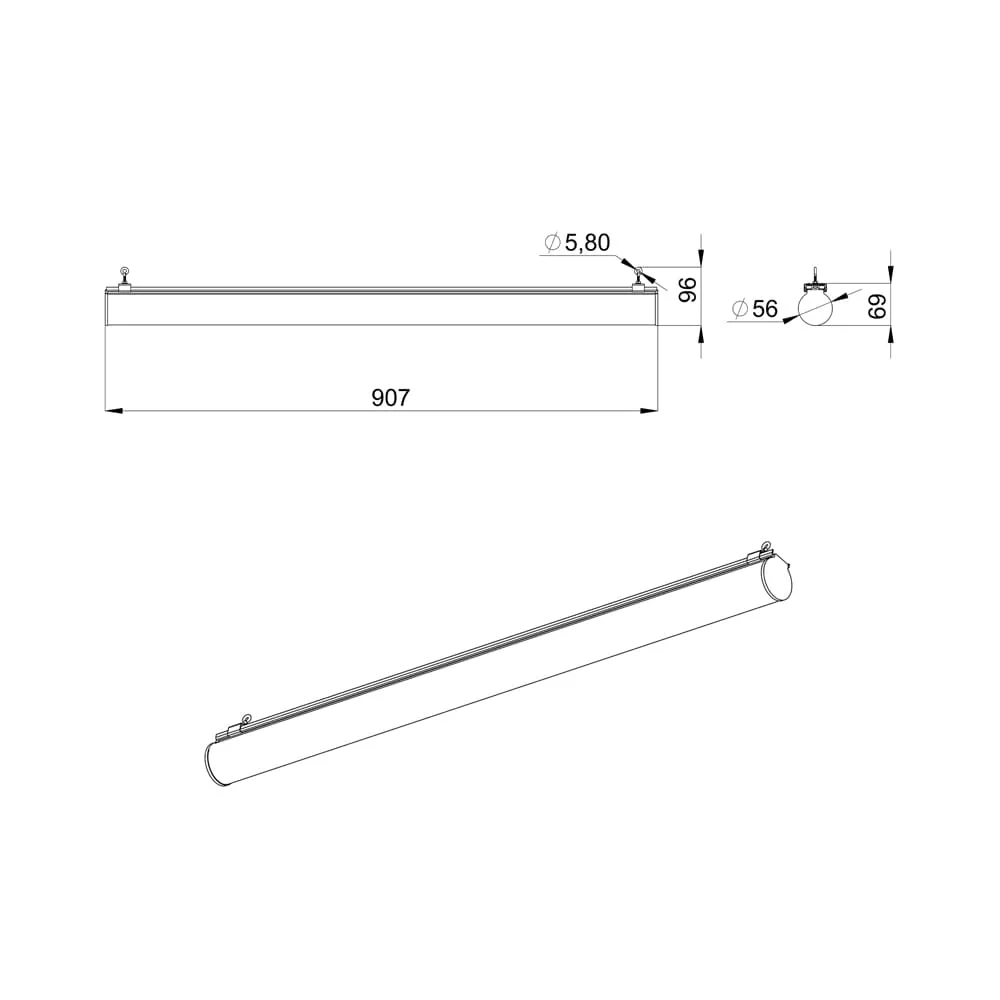 Tube 30 900мм CRI80 5000К