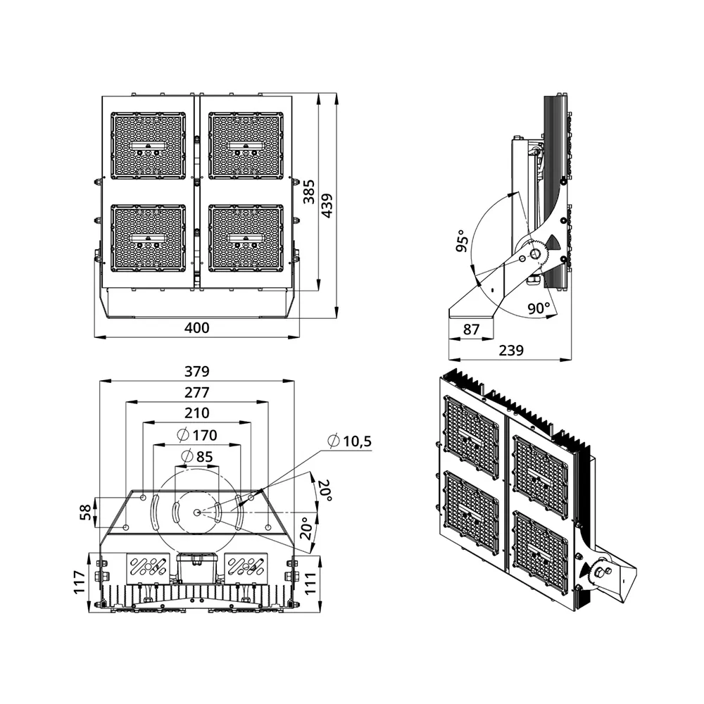 Plaza S 400 CRI70 4000К 155х70°