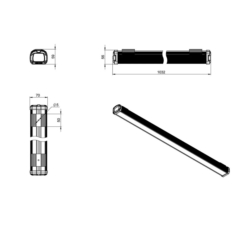 Promline Compact 60 1000мм CRI70 3000К Микропризма