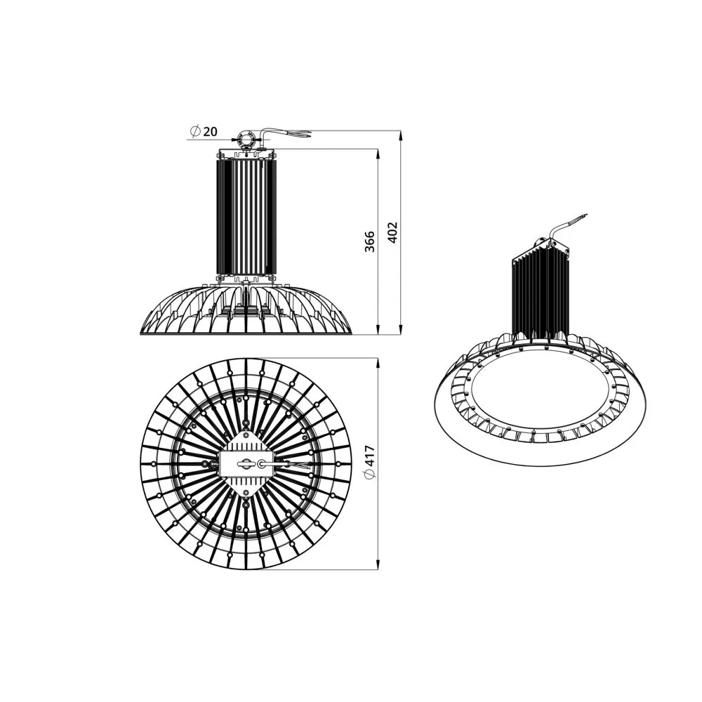 NEO Termal + 200 L CRI70 3000К 120° Матовое закаленное стекло