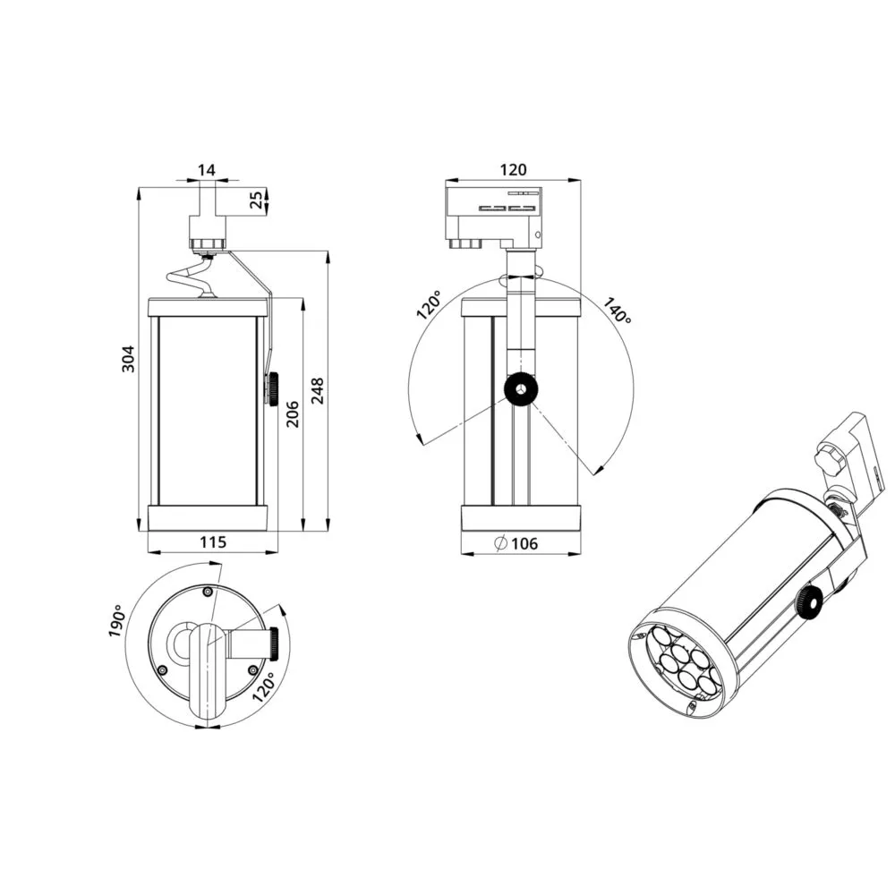 Accent track 20 CRI80 4000К 90°