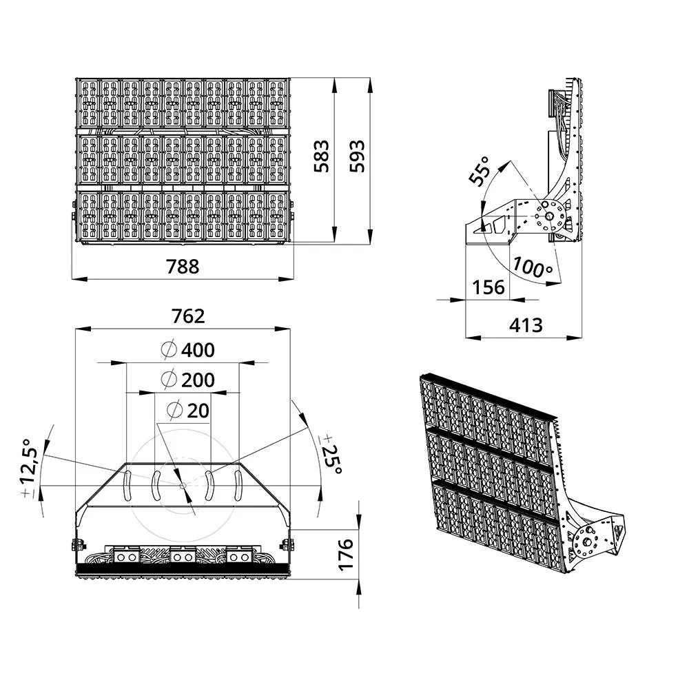 Plaza S 1250 CRI70 3000К 130х30°