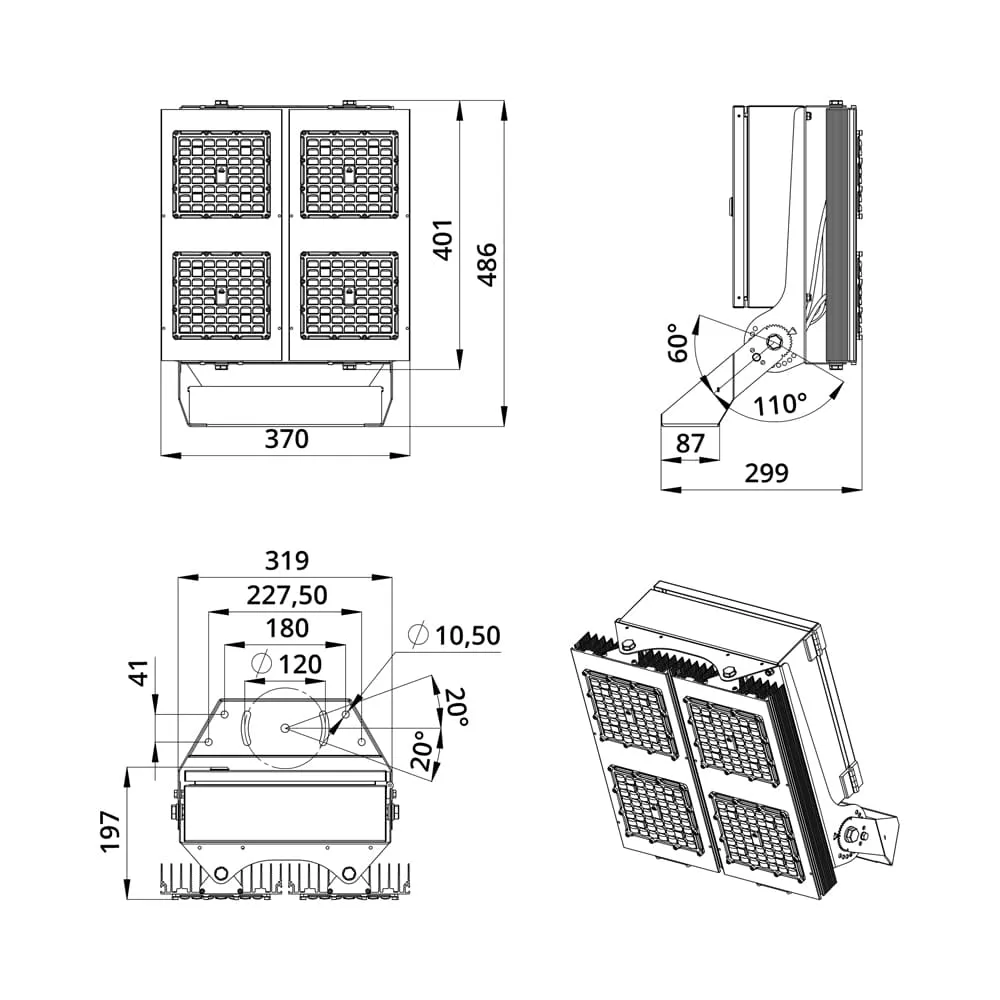 Plaza S 400 Box CRI70 3000К 135х55°
