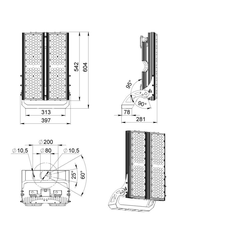 Plaza 800 L V CRI70 4000К 45° OD