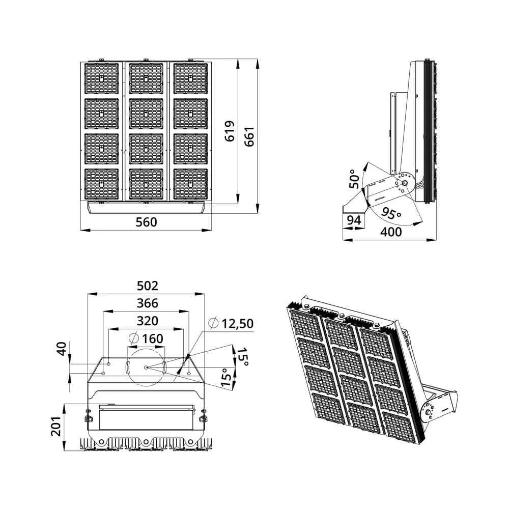Plaza S 1000 Box CRI70 4000К 135х55°