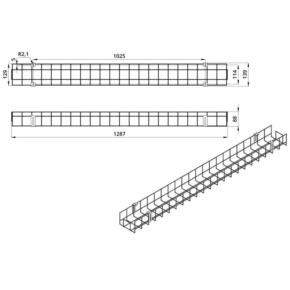 Опция. prom ISV-2.  1200мм. Защитная решетка