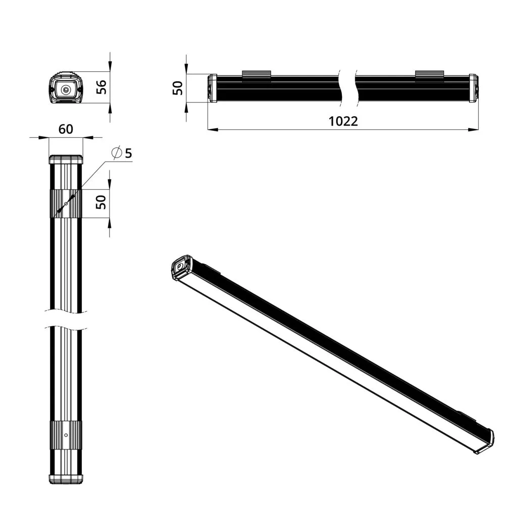 Promline Strong 35 1000мм CRI70 6500К Закаленное стекло