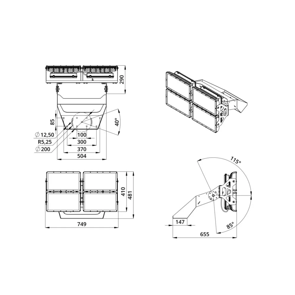 Plaza 800 X CRI70 4000К 45х25°