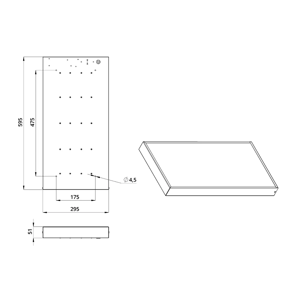Office 25 IP30 CRI80 4000К Опал 595х295х50мм