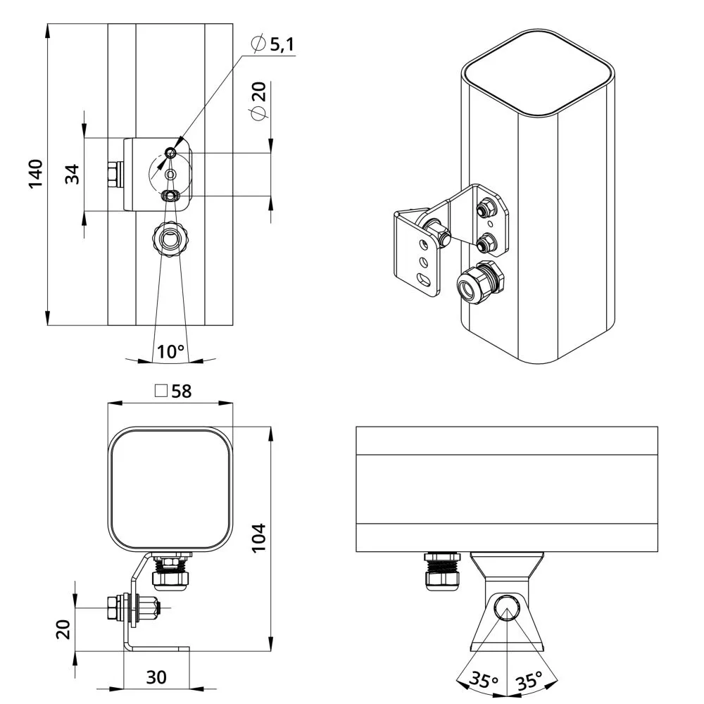Accent Cube 8 XS Duo CRI80 5000К 18°