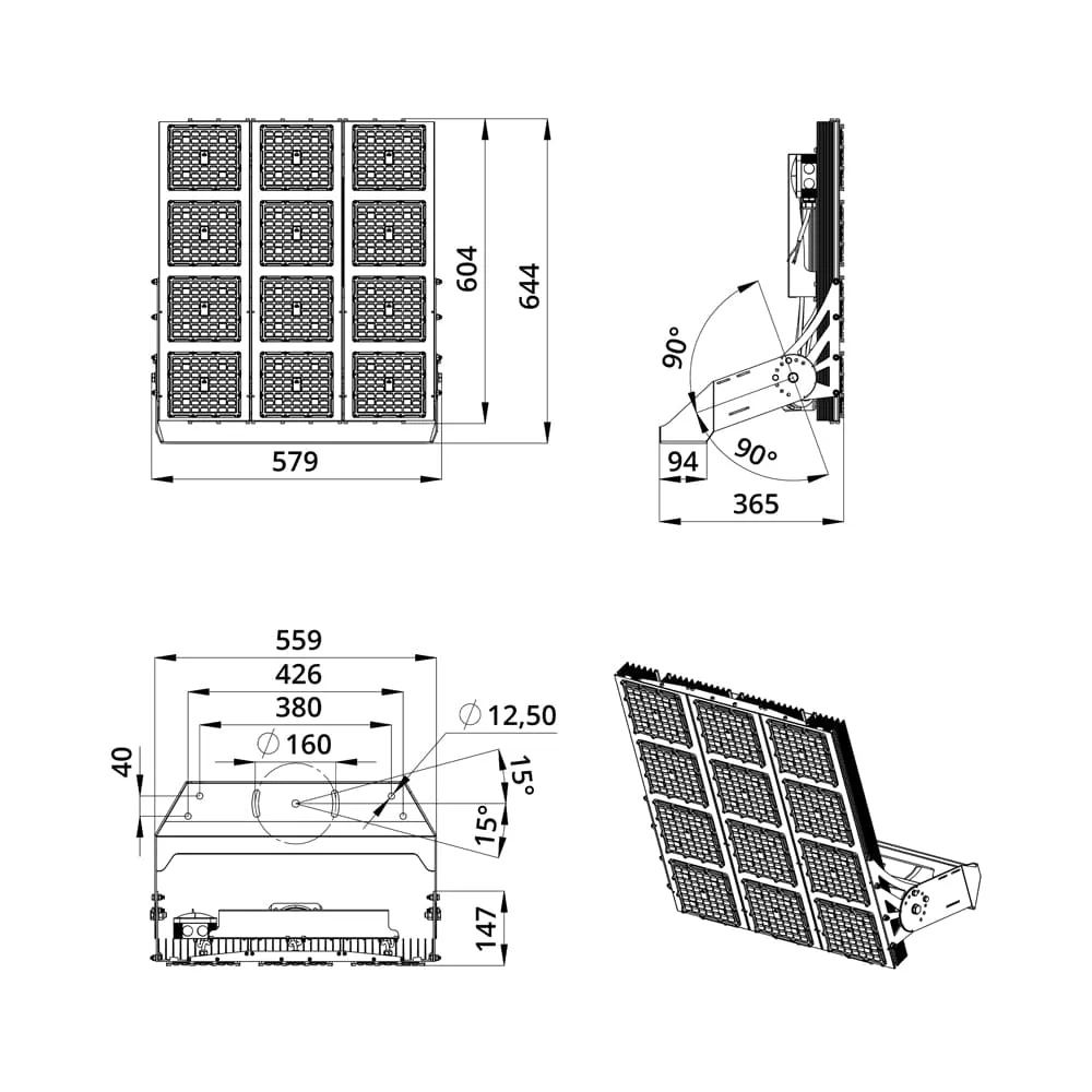 Plaza S 1000 CRI70 5000К 135х55°