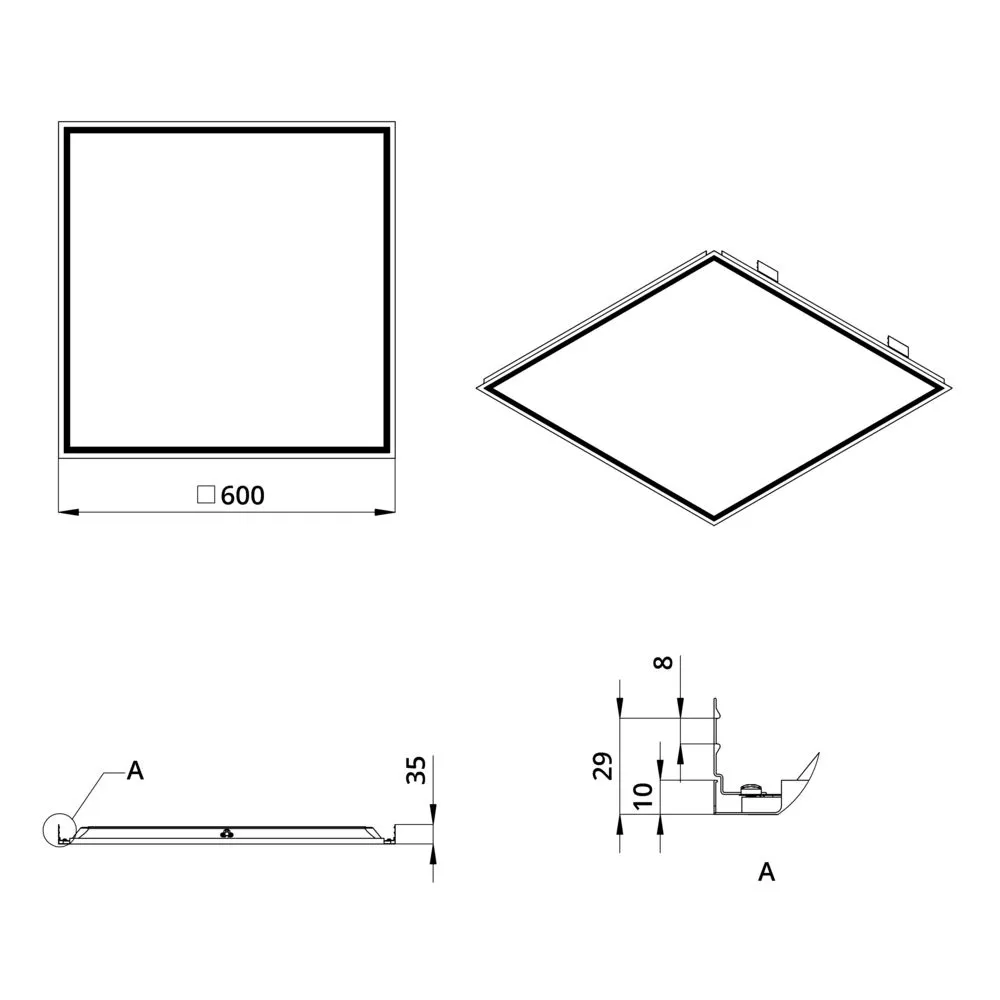 Office Comfort S Clip-In 34 IP40 CRI80 3000К Опал 600х600х35мм