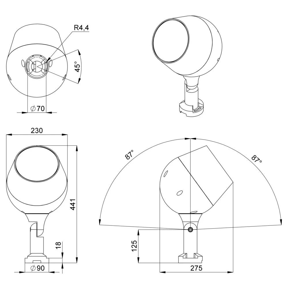 Shell 20 M CRI70 5000К 50° Поворотный кронштейн