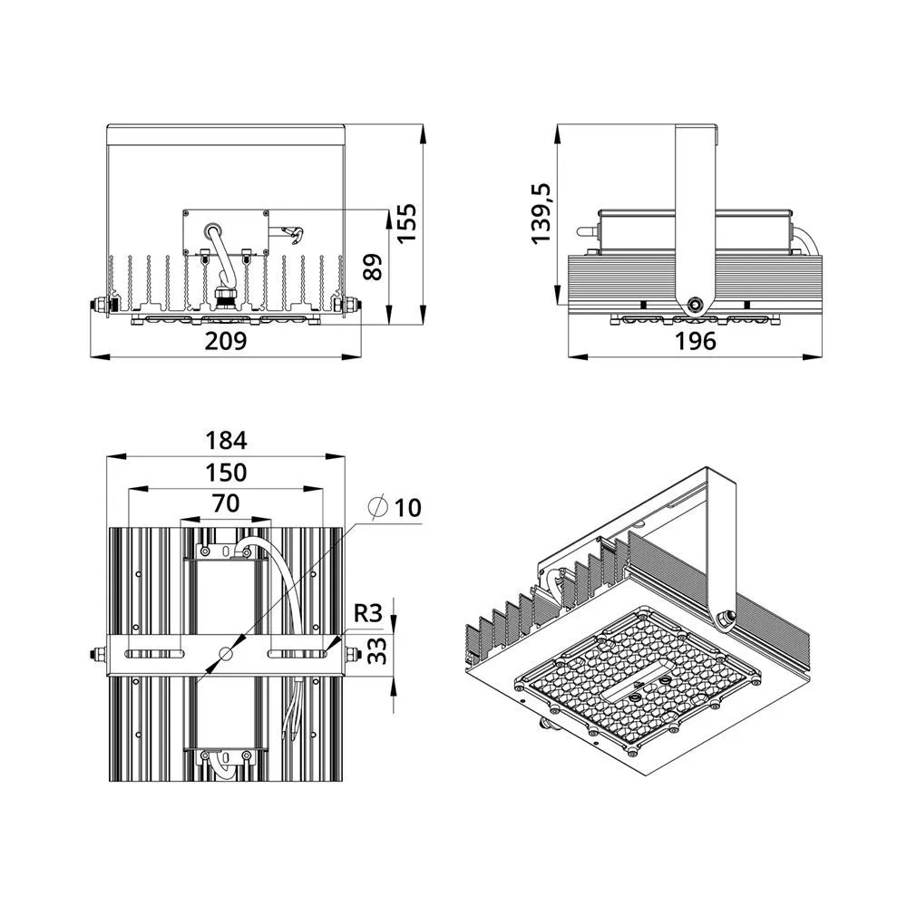 Project SVO 100 CRI70 3000К 155х70°