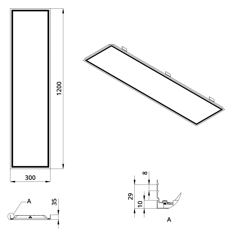 Office Comfort S Clip-In 25 IP40 CRI80 5000К Опал 1200х300х35мм