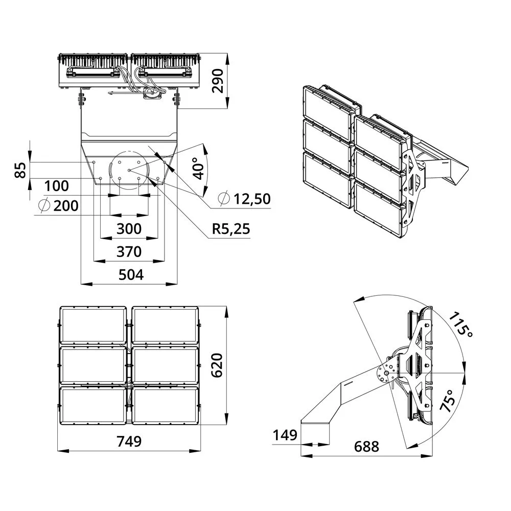 Plaza 1200 X Optima CRI70 3000К 50°