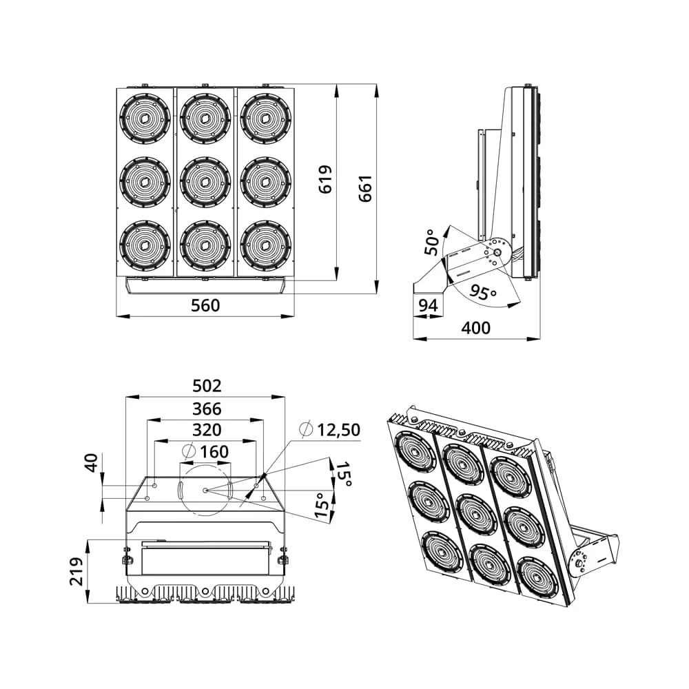 Plaza D 1000 Box CRI70 3000К 60°