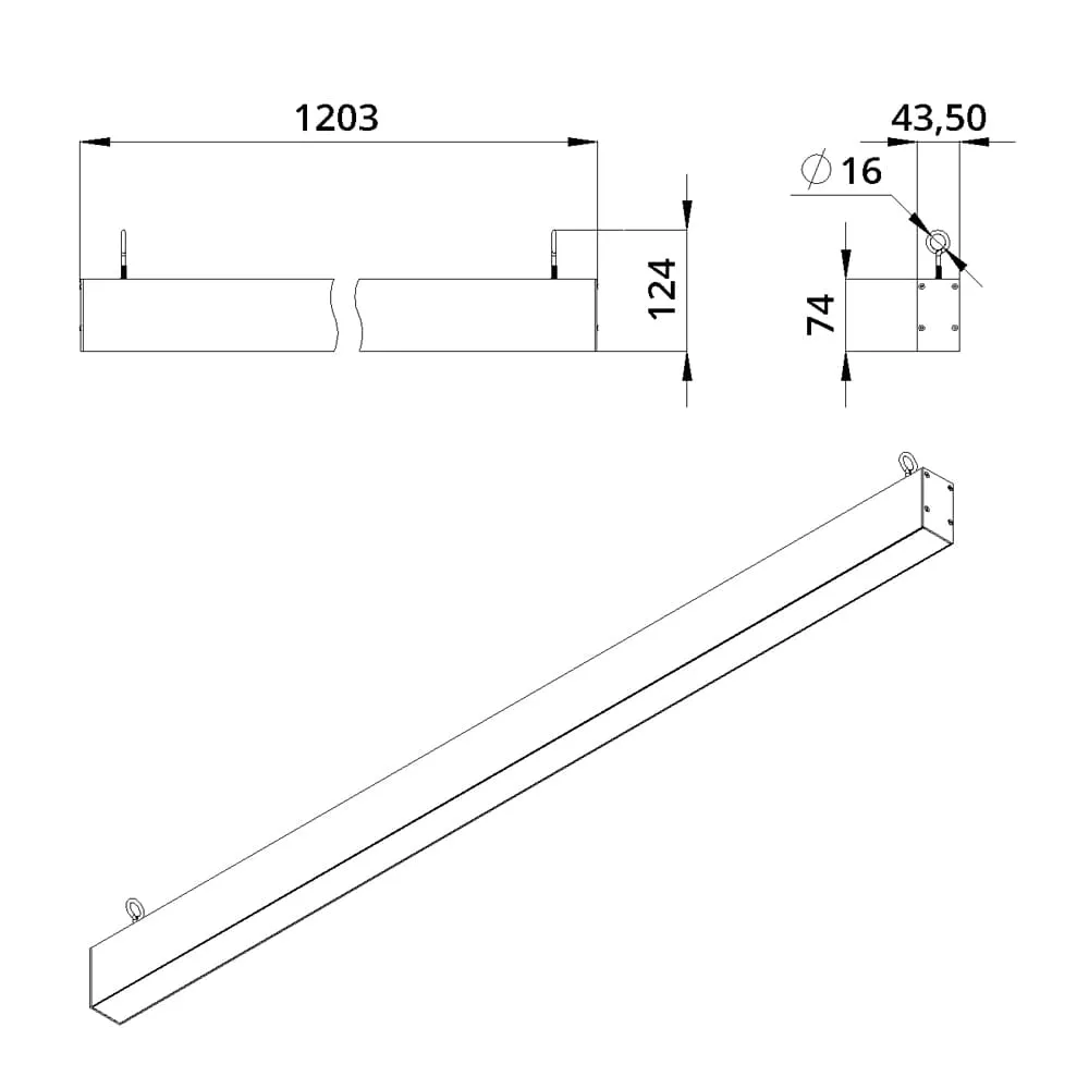 Style 40 1200мм S CRI80 4000К Опал