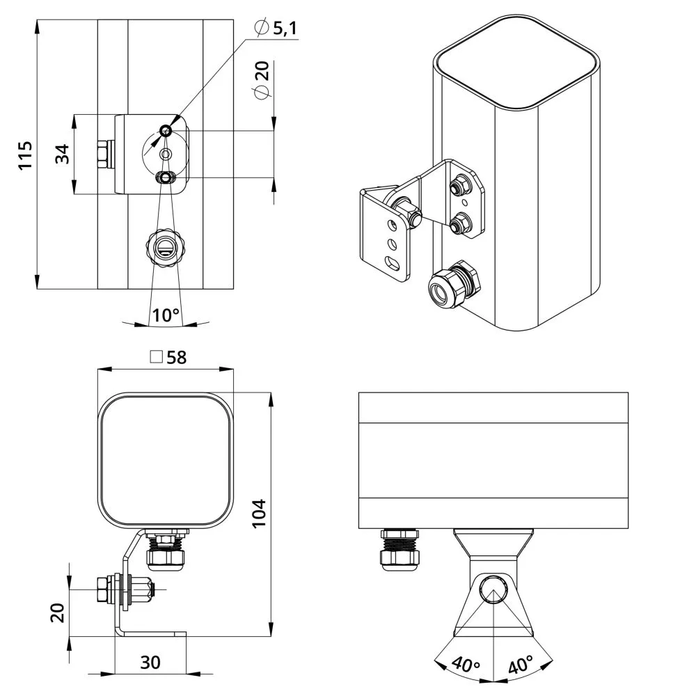 Accent Cube 4 XS CRI80 5000К 18°
