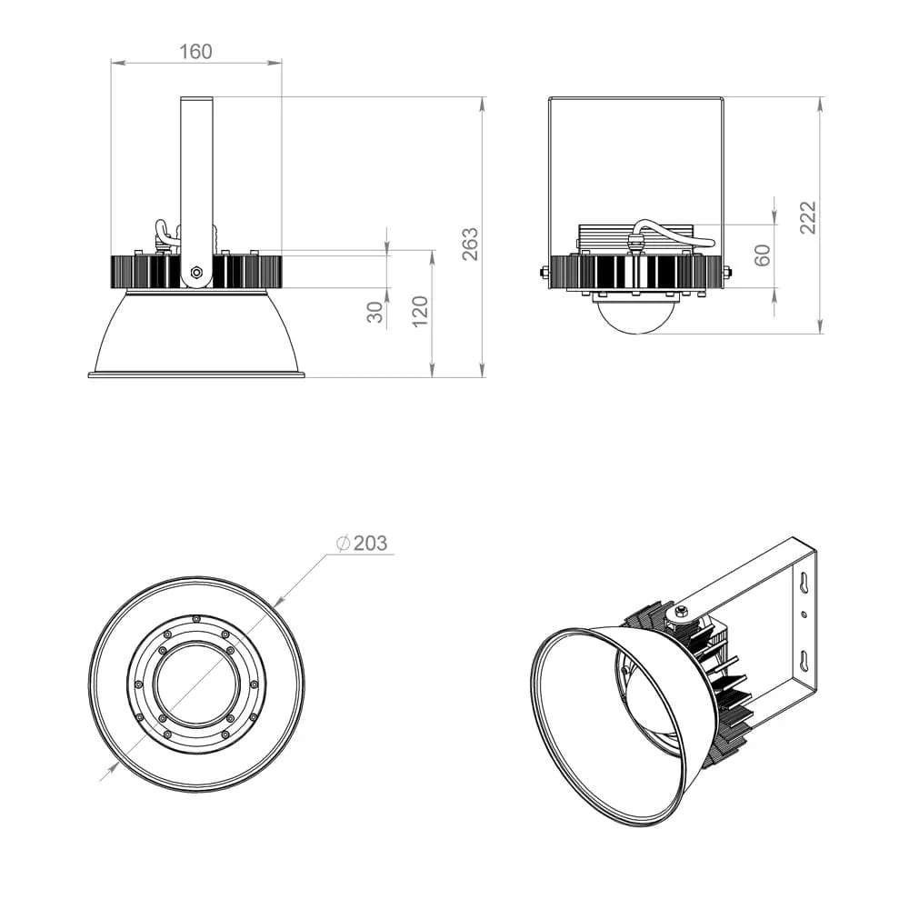 D-MA v2 30 (3G) 3000К 120° Поворотный кронштейн