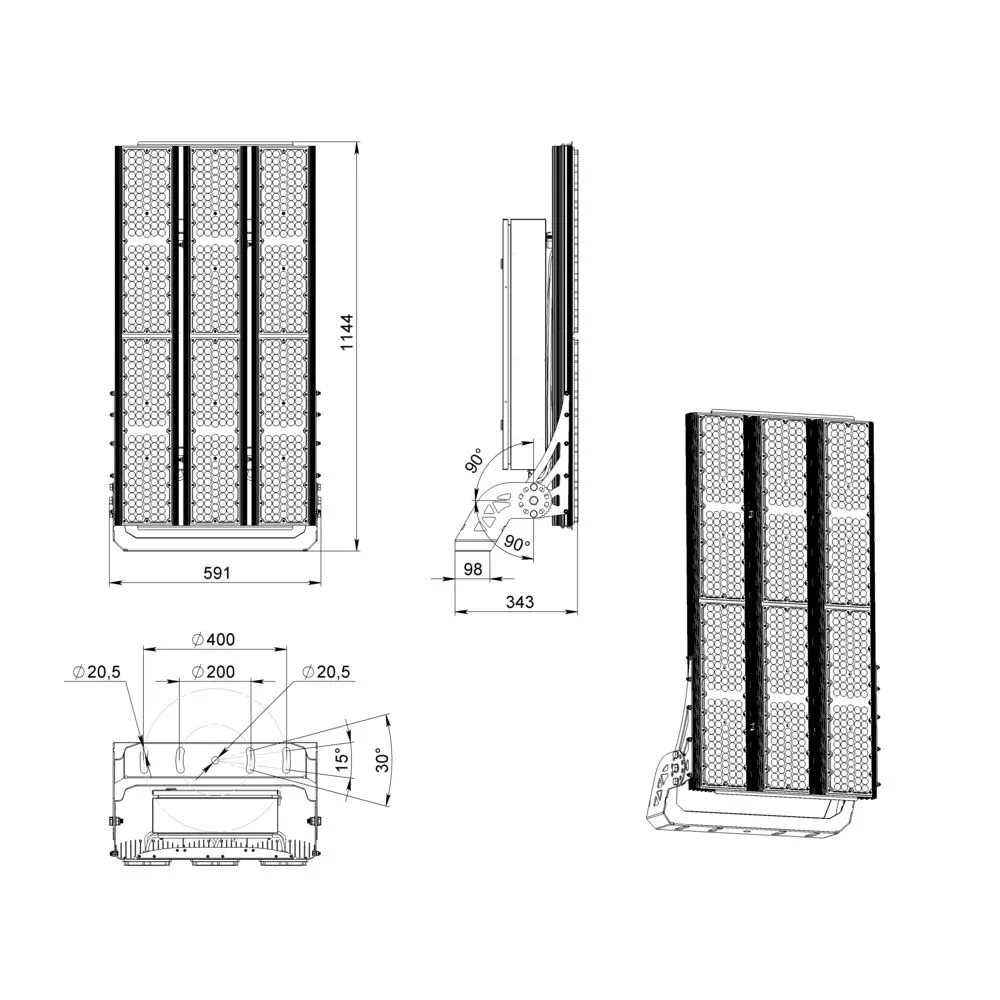 Plaza 2000 L V Box CRI70 4000К 40° OD